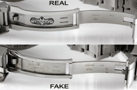 Rolex-DeepSea-Real-vs-Fake-buckle-etching